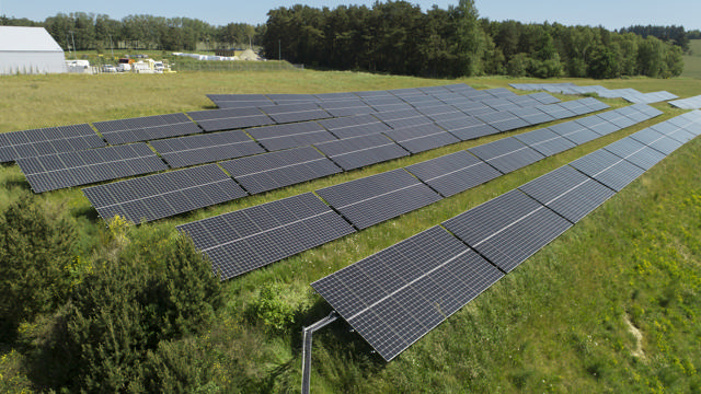 Solar panels placed on Haarup's own property.