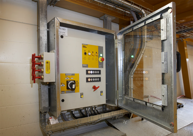 Process Control System with an open cabinet.